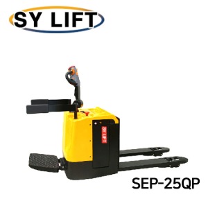 SY리프트 핸드자키 탑승형 완전 전동 핸드파렛트 트럭 2500 kg SEP-25QP